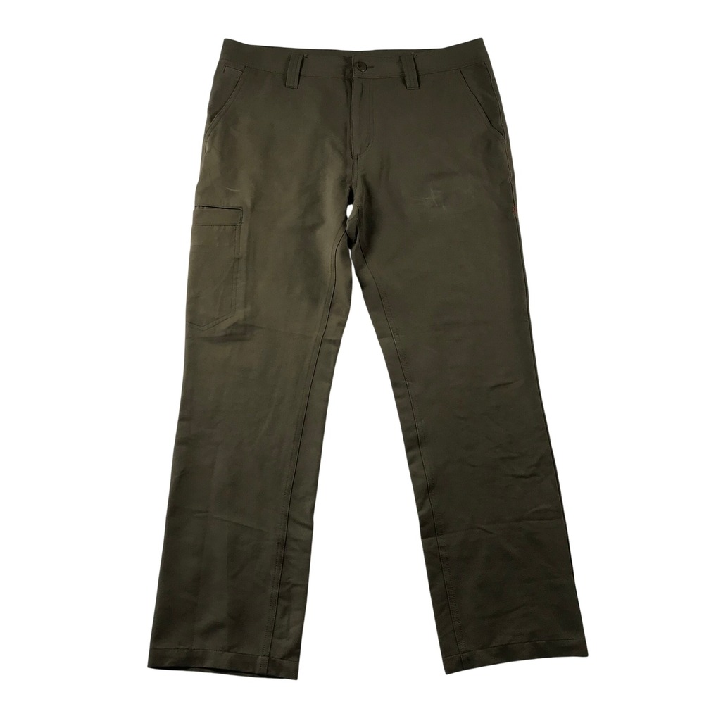 Toad&Co Mens Slim Fit Mission Ridge‎ Pants Dark Olive Green Nylon Stretch 33